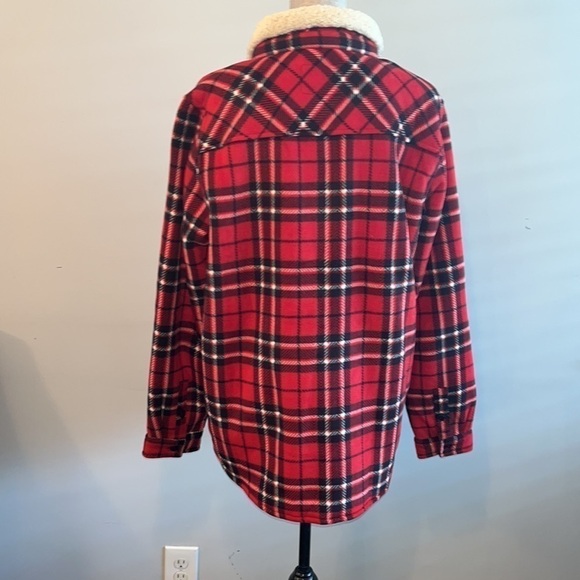 Soho Threads Women's Sherpa Lined Shirt Jacket, True Red XXL - NEW - Picture 9 of 10
